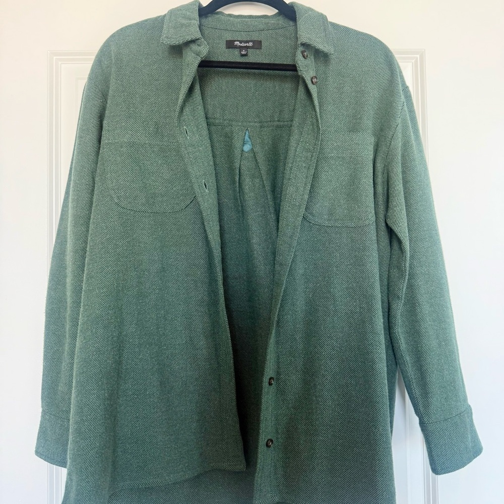 Madewell Green Button-Up Shacket